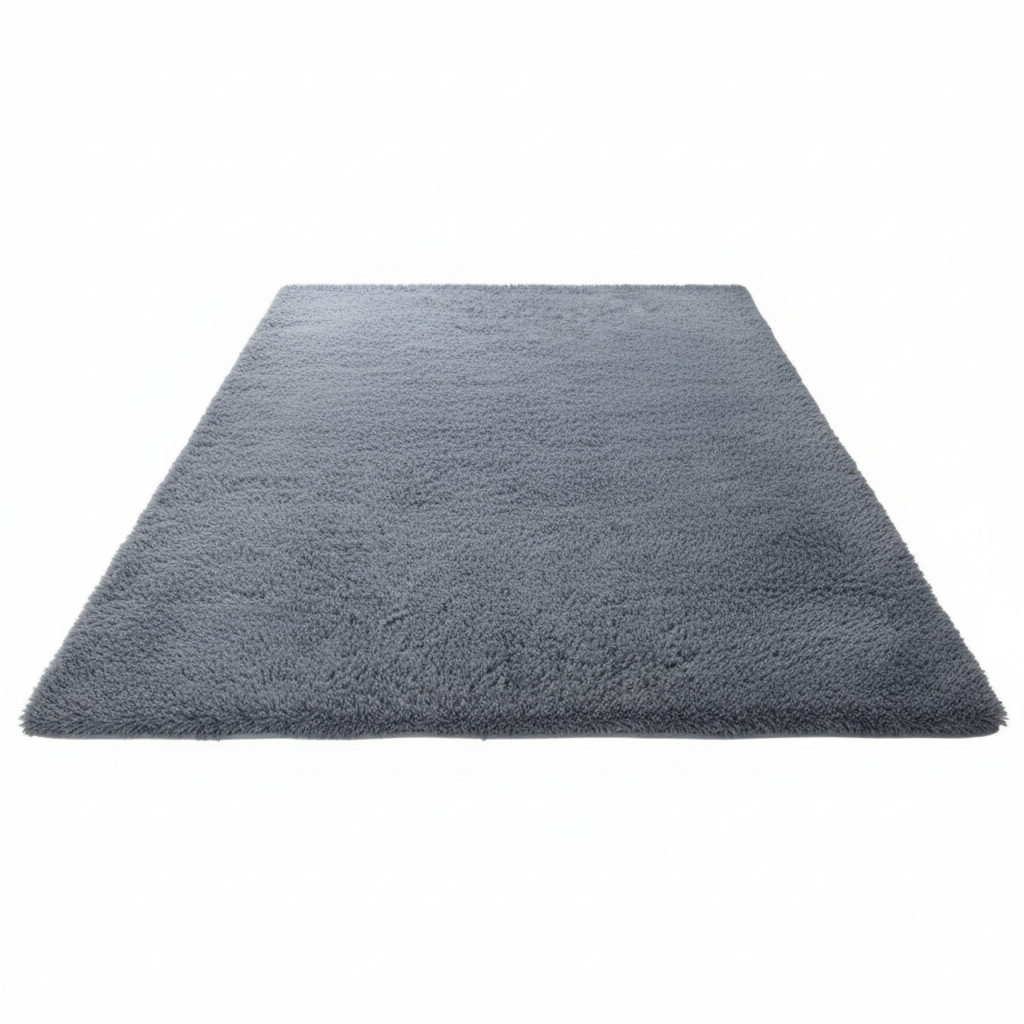 Grey Plush Living Room Rug