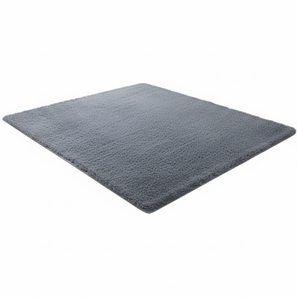 Grey Plush Living Room Rug