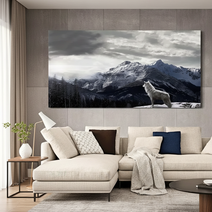 Snow Mountain Wolf Canvas