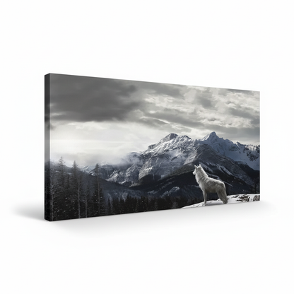 Snow Mountain Wolf Canvas