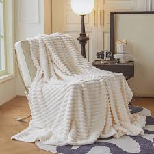 1pc Striped flannel blanket