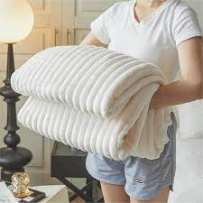 1pc Striped flannel blanket