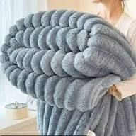 1pc Striped flannel blanket