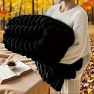 1pc Striped flannel blanket